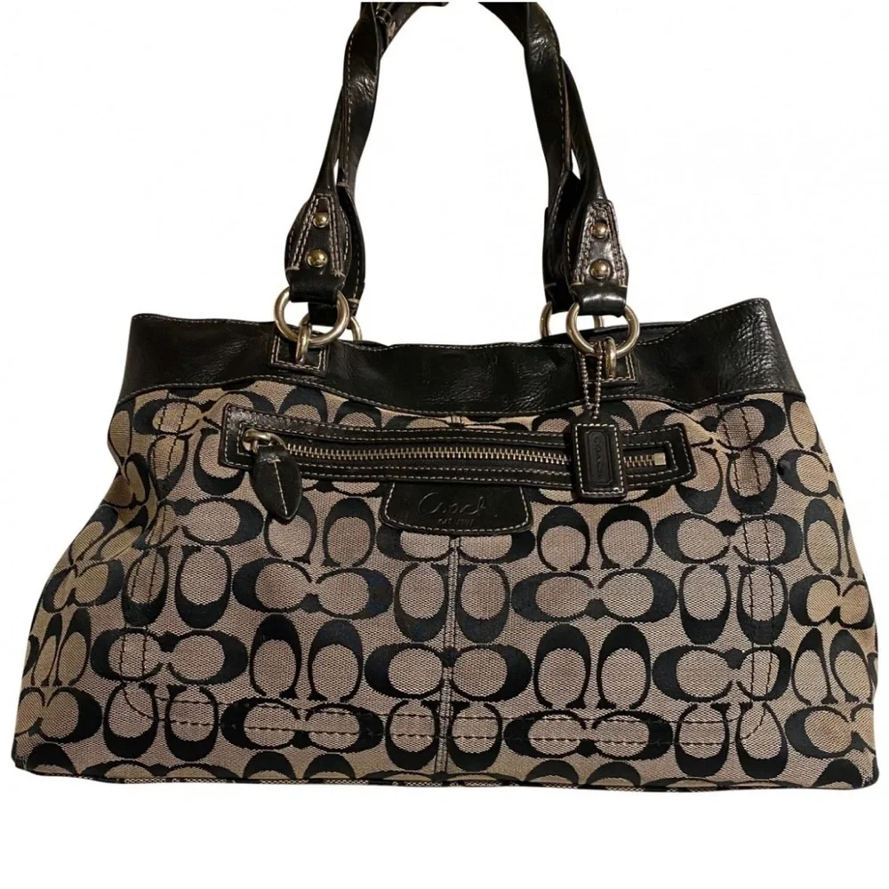 Coach vintage CC signature print canvas satchel handbag